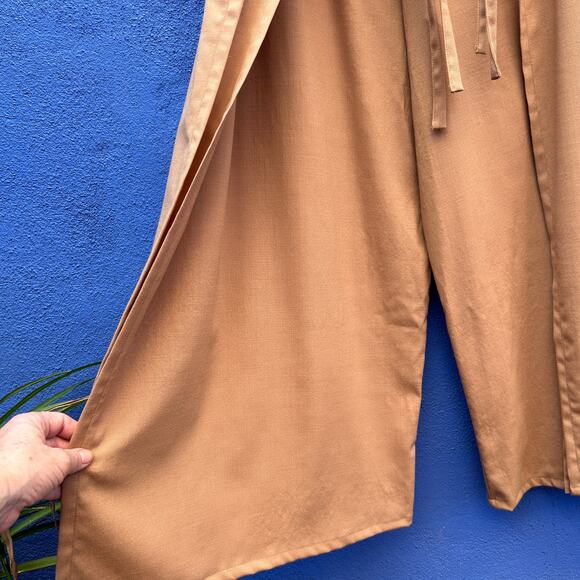 shaina mote tan wide leg wool blend tie pant - nwt - Picture 3 of 7